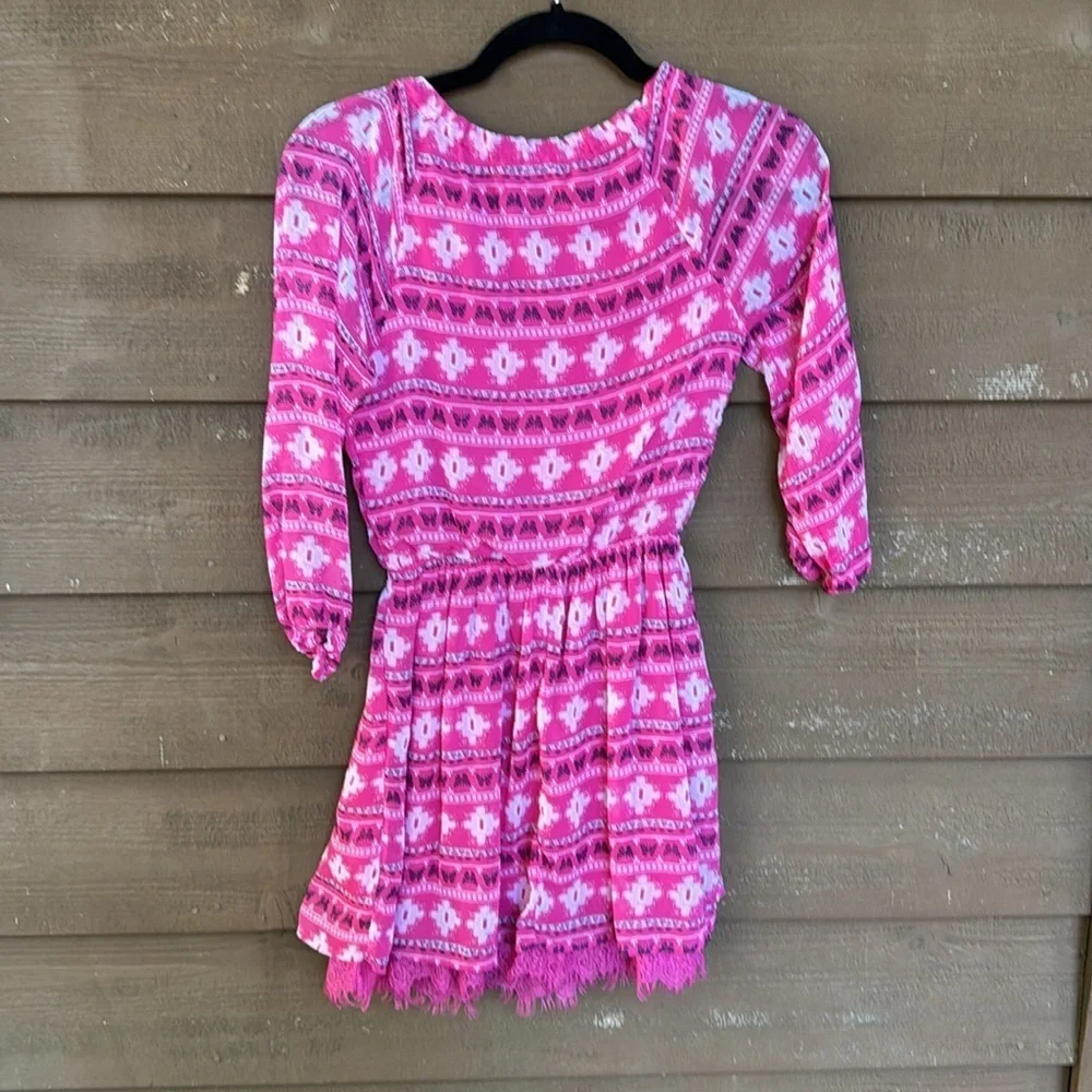 Abercrombie kids, pink butterfly and hearts print dress size 13/14